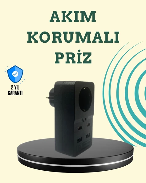 Isıya Dayanıklı Pc Gövdeli Akım Korumalı Priz 4 Usb ürün görseli 1