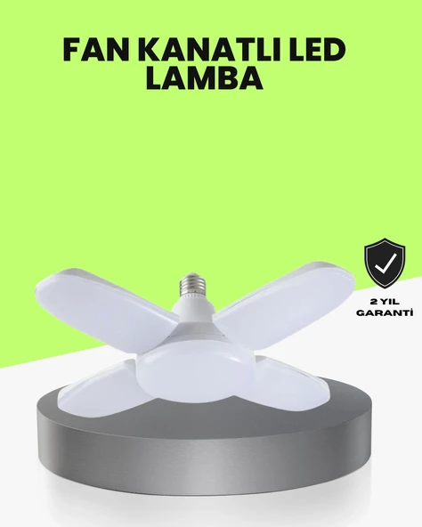 Katlanabilir 4 Kollu Led Ampül 60 Watt 6000 Lumen Beyaz Işık ürün görseli 1