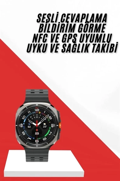 Akıllı Saat Müzik Dinleme Nabız Ölçer Nfc Ve Gps Uyumlu Sesli Asistan ürün görseli 1