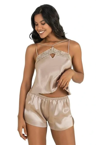 Arias Closet Taş Saten Şort Takımı ürün görseli 1