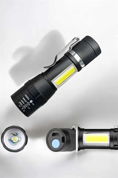 El Feneri Led Usb Şarjlı Zoom Mini Led Işık Acil Durum Feneri ürün görseli 1