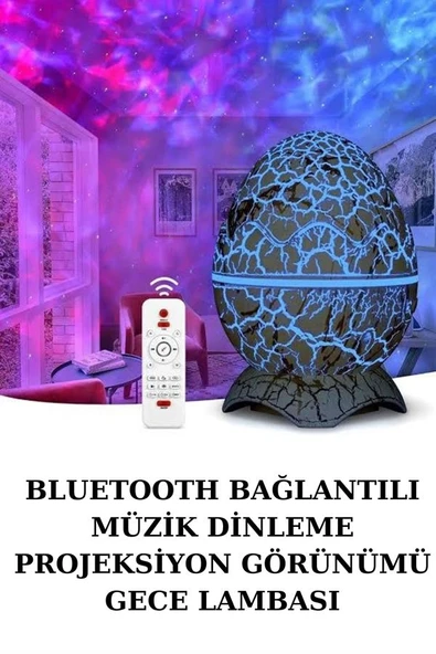 Yumurta Şeklinde Su Dalgalı Bluetooth Speaker Lamba Renkli Şarjlı ürün görseli 1