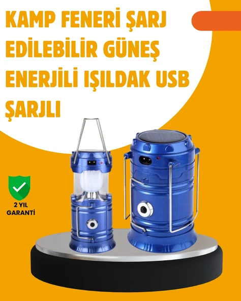 Usb Şarjlı Çok Fonksiyonlu Kamp Feneri - Taşınabilir Ve Dayanıklı ürün görseli 1