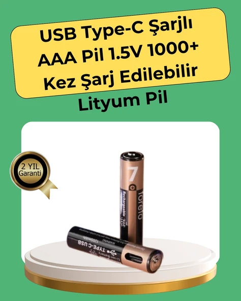 Aaa Boyutunda Usb Şarjlı Pil - Kompakt Tasarım, Geniş Uyumluluk ürün görseli 1