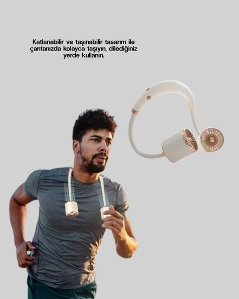 5 Kanatlı Sessiz Mini Fan 3 Vitesli Katlanabilir Asılabilir - Resim 5
