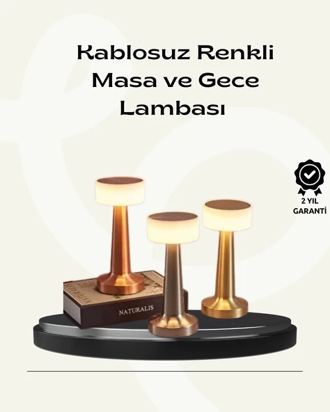Modern Usb'li Kablosuz Masa Lambası - Minimalist Tasarım, 3 Farklı Parlaklık ürün görseli 1