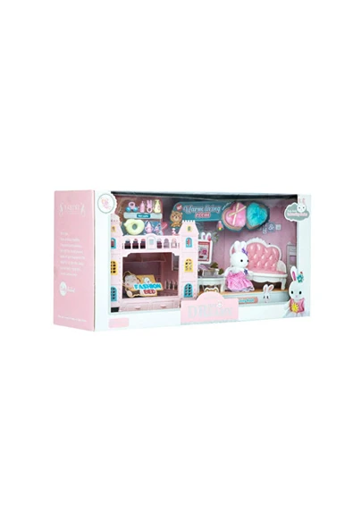 Kız Çocuk Oyuncak Bay Dreamy Oturma Odası ve Ranzalı Mini Tavşan Oyun Seti Eğiticii ürün görseli 1