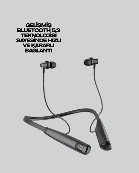 Y12 Bluetooth Boyun Bantlı Kulaklık - 100 Saat Pil, Bluetooth 5.3, Dokunmatik Kontrol - Resim 5