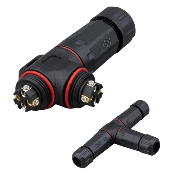 Powermaster PM-24596 4 Pin Telli 3 Lü Tip IP68 Su Geçirmez RJ45 Konnektör ürün görseli 1