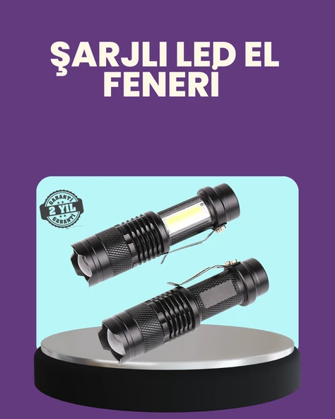 Suya Dayanıklı 4 Modlu Mini Led El Feneri ürün görseli 1