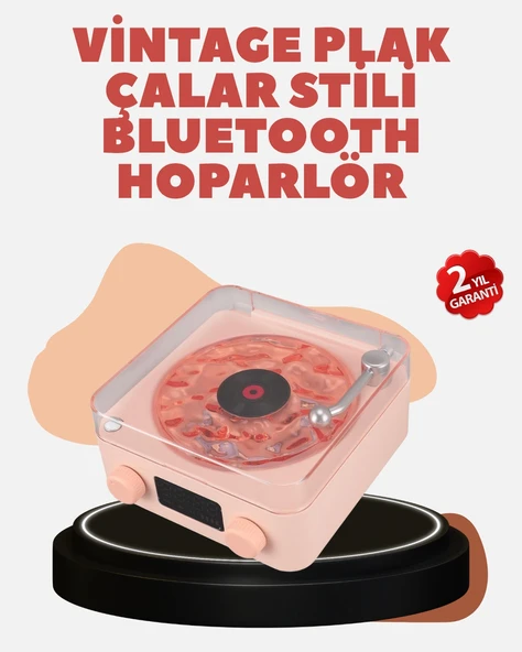 Retro Kristal Netliğinde Ses - Gece Işıklı Retro Bluetooth Hoparlör ürün görseli 1