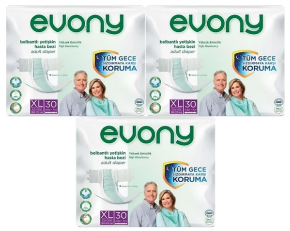 Evony Belbantlı Hasta Bezi XL-Extra Large Beden 90 Adet ürün görseli 1