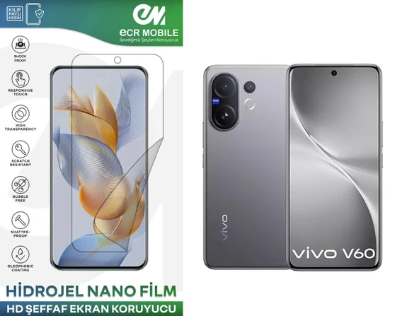 Vivo V60 ile Uyumlu Hidrojel Nano Film HD Şeffaf Ekran Koruyucu(Tempered Cam Değildir!) ürün görseli 1
