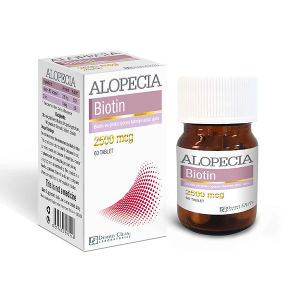 Dermo Clean Alopecia Biotin 2500 mcg 60 Tablet ürün görseli 1