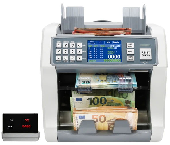 Baove GB9200 Pro Mix Çift Katlı Karışık Para Sayma Makinesi - 20 Ülke Parası - Yazıcılı - Çift Ekranlı ürün görseli 1