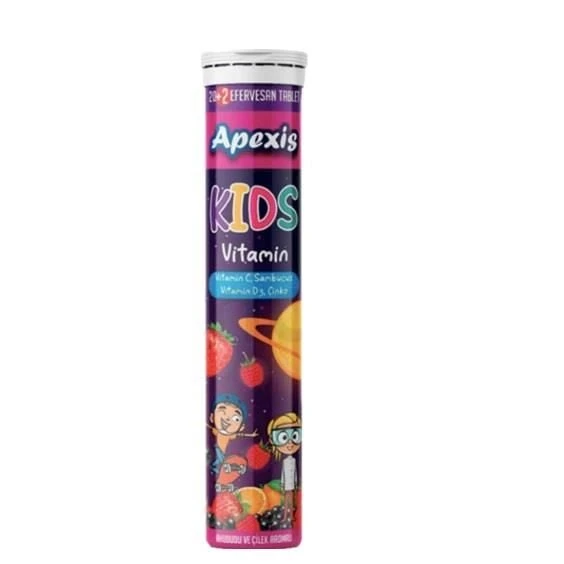 Apexis Kids Vitamin C Sambucus Nigra 22 Efevesan Tablet ürün görseli 1
