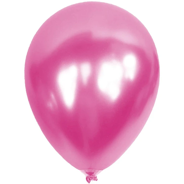 Helyuma Uyumlu Pembe Metalik Balon 12 inç 100 Adet Metalik Pembe Balon 12 inch ürün görseli 1