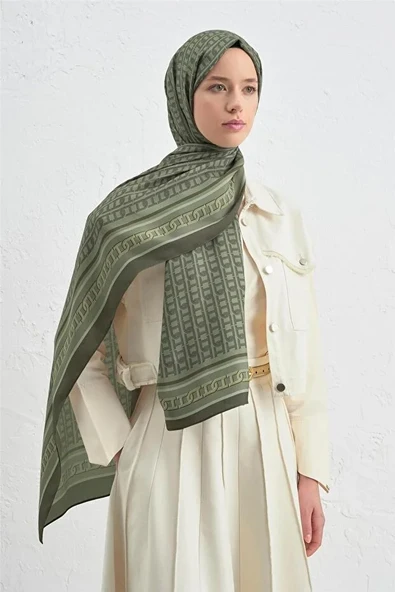 Armine İpek Tensel Monogram Şal  1 - Resim 8