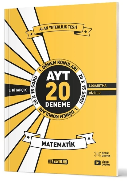 Hız 2025 Ayt 12. Sınıf 1. Dönem Matematik 20 Deneme 3. Kitap ürün görseli 1