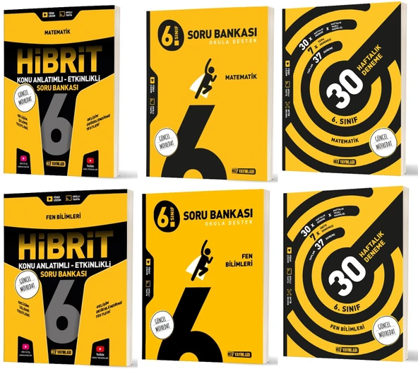 Hız 2026 6. Sınıf Matematik + Fen Bilimleri Haftalık Deneme + Hibrit + Soru Seti 6 Kitap ürün görseli 1