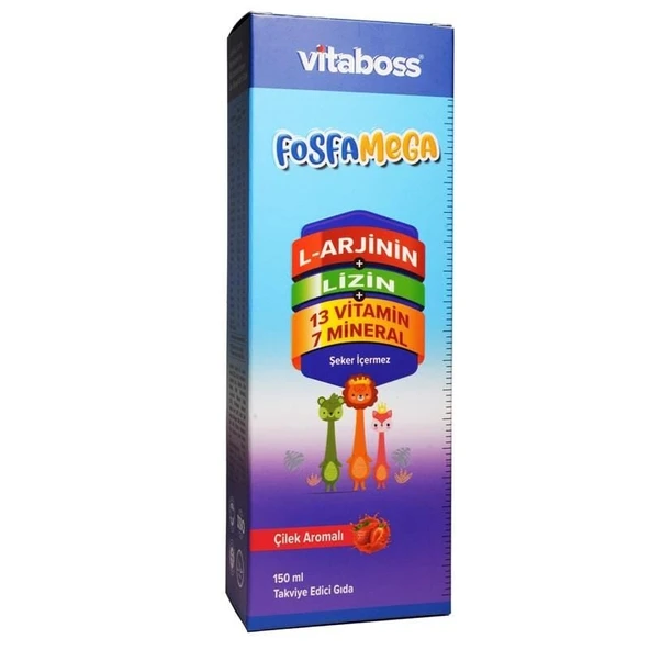 Vitaboss Fosfamega Arjinin Lizin Multivitamin ve Mineral Sıvı 150ml ürün görseli 1