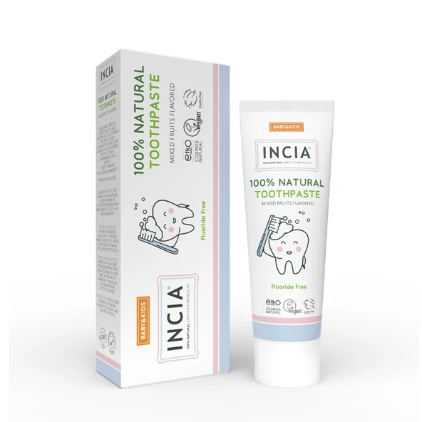Incia Doğal Diş Macunu Bebek ve Çocuk Karışık Meyve Aromalı Florürsüz 50 ml ürün görseli 1