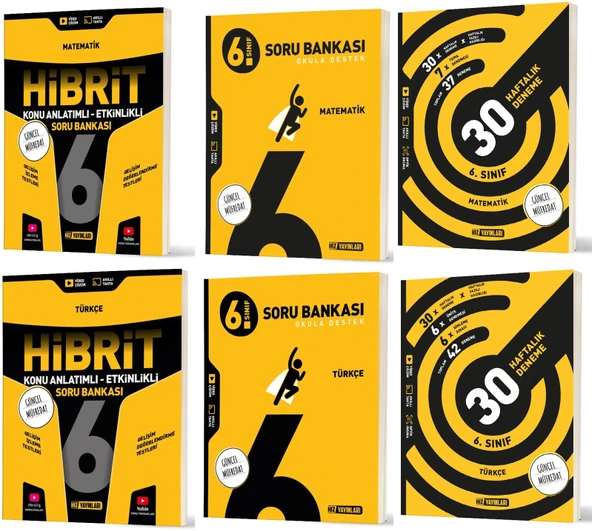 Hız 2026 6. Sınıf Matematik + Türkçe Haftalık Deneme + Hibrit + Soru Seti 6 Kitap ürün görseli 1