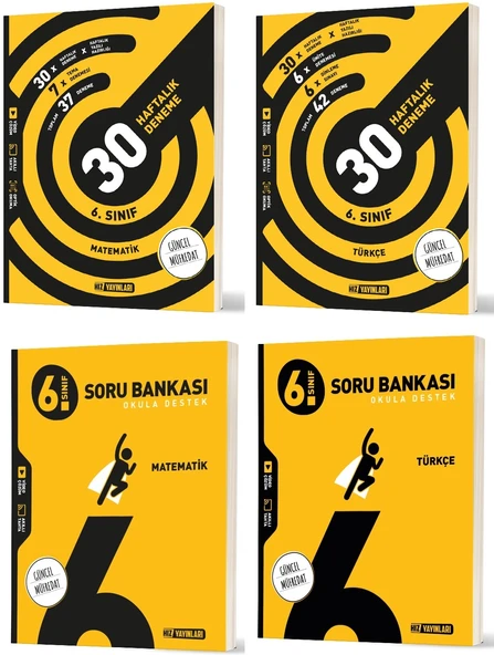 Hız 2026 6. Sınıf Matematik + Türkçe Haftalık Deneme + Soru Seti 4 Kitap ürün görseli 1