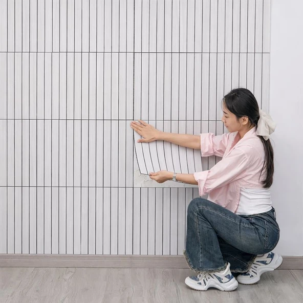 Kendinden Yapışkanlı Ahşap Duvar Çıtası Desenli Duvar Paneli 30x60cm ürün görseli 1