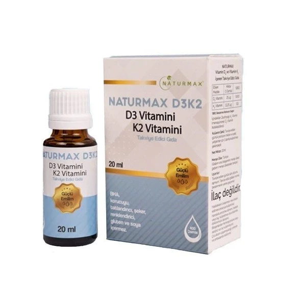 Naturmax D3K2 Takviye Edici Gıda 20ml Damla ürün görseli 1