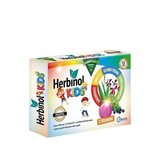 Herbinol Kids - Böğürtlen ve Çilek Aromalı Pastil 12li ürün görseli 1