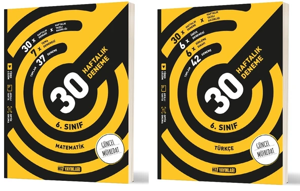 Hız 2026 6. Sınıf Matematik + Türkçe Haftalık Deneme Seti 2 Kitap ürün görseli 1