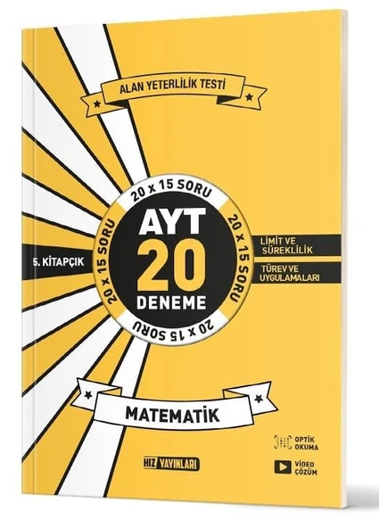 Hız 2025 Ayt 12. Sınıf 2. Dönem Matematik 20 Deneme 5. Kitap ürün görseli 1