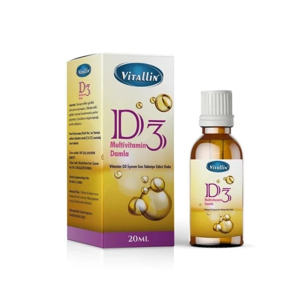 Vitallin D3 Multivitamin Damla 20ml ürün görseli 1