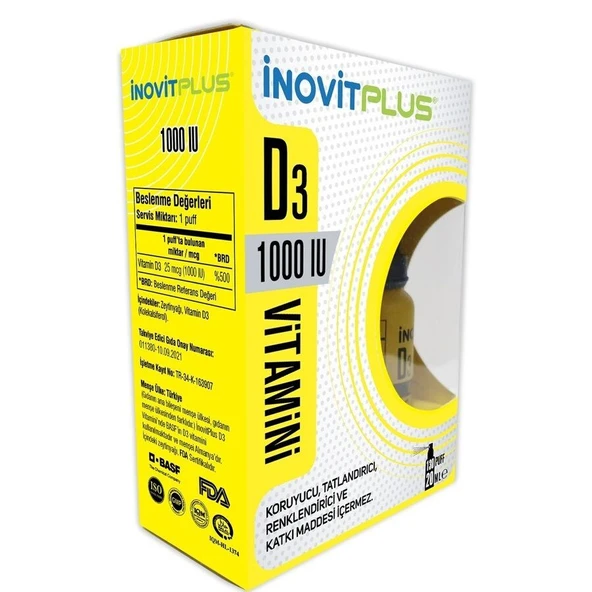Inovitplus Vitamin D3 1000 IU Sprey 20 ml ürün görseli 1
