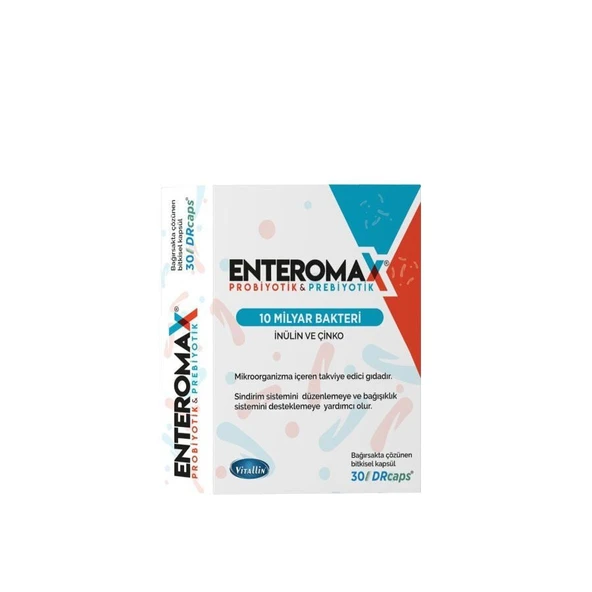 Enteromax Probiyotik Mikroorganizma İçeren 30 Kapsül ürün görseli 1