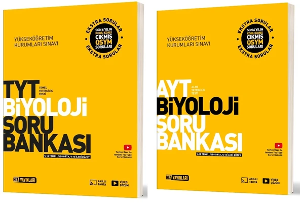 Hız 2025 Tyt Ayt Biyoloji Soru Bankası Seti 2 Kitap ürün görseli 1