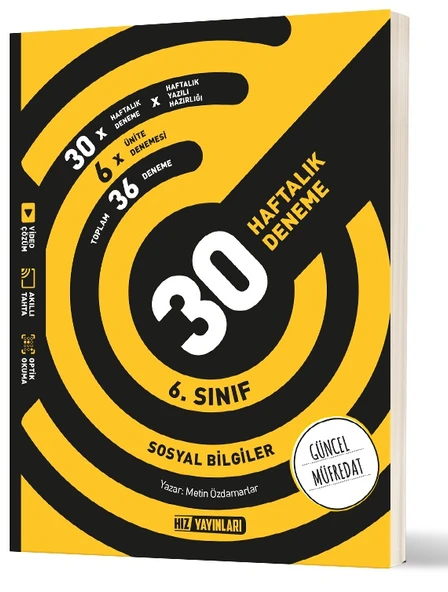 Hız Yayınları 2026 6. Sınıf Sosyal Bilgiler Haftalık Deneme Yeni Müfredat ürün görseli 1