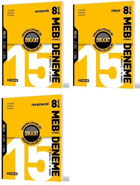 Hız 2026 8. Sınıf Lgs Matematik + Türkçe + Fen Branş Deneme Seti 3 Kitap ürün görseli 1