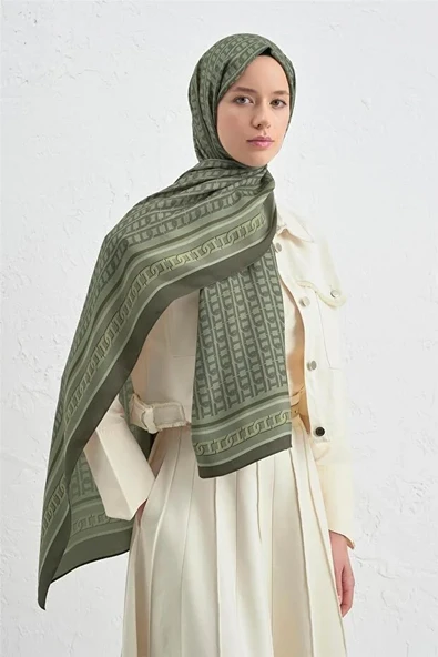 Armine İpek Tensel Monogram Şal  1 - Resim 9