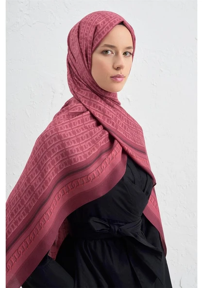 Armine İpek Tensel Monogram Şal  1 - Resim 3