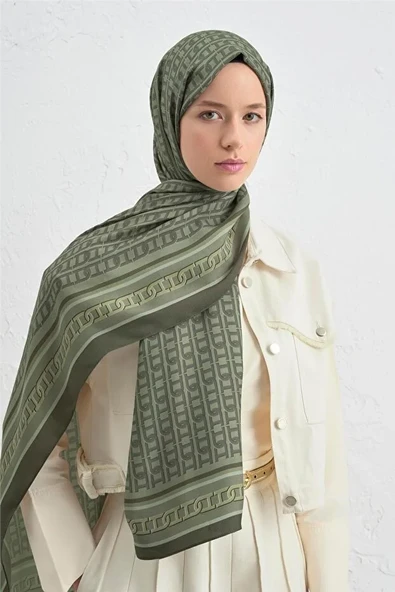 Armine İpek Tensel Monogram Şal  1 - Resim 10