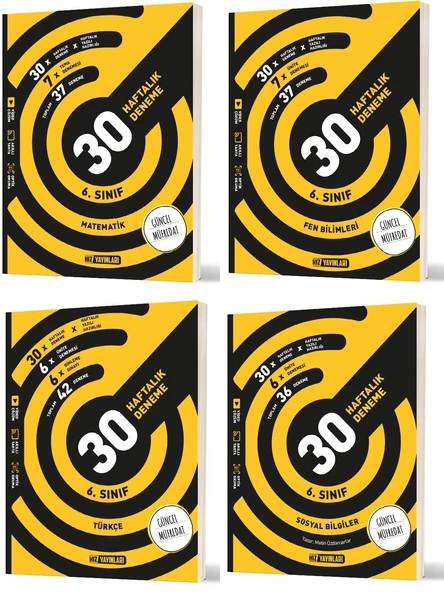 Hız 2026 6. Sınıf Matematik + Türkçe + Fen + Sosyal Haftalık Deneme Seti 4 Kitap ürün görseli 1