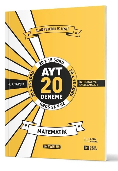 Hız 2025 Ayt 12. Sınıf 2. Dönem Matematik 20 Deneme 6. Kitap ürün görseli 1
