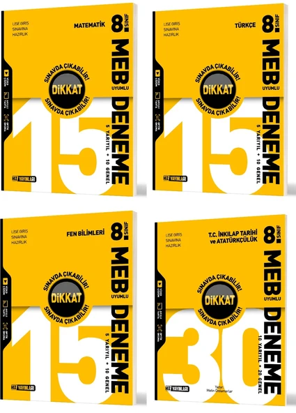 Hız 2026 8. Sınıf Lgs Matematik + Türkçe + Fen + İnkılap Branş Deneme Seti 4 Kitap ürün görseli 1