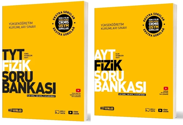 Hız 2025 Tyt Ayt Fizik Soru Bankası Seti 2 Kitap ürün görseli 1