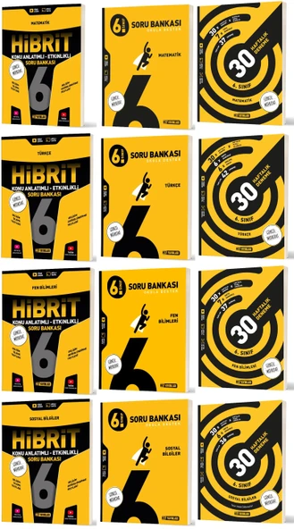 Hız 2026 6. Sınıf Matematik + Türkçe + Fen + Sosyal Haftalık Deneme + Hibrit + Soru Seti 12 Kitap ürün görseli 1