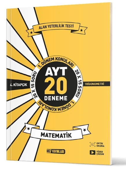 Hız 2025 Ayt 12. Sınıf 1. Dönem Matematik 20 Deneme 4. Kitap ürün görseli 1