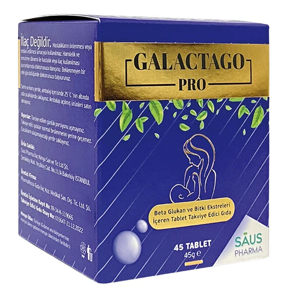 Salus İlaç Galactago Pro Beta Glukan Takviye Edici Gıda 45 Tablet ürün görseli 1