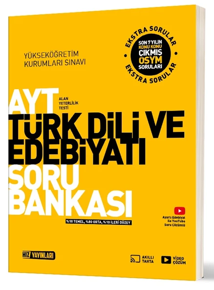 Hız 2025 Ayt Edebiyat Soru Bankası ürün görseli 1